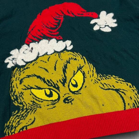 ★ The Grinch Wearing a Santa Hat Holiday Themed Christmas Sweater ★ - Picture 4 of 7